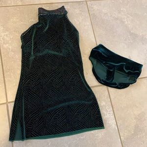 Deep emerald green dance dress